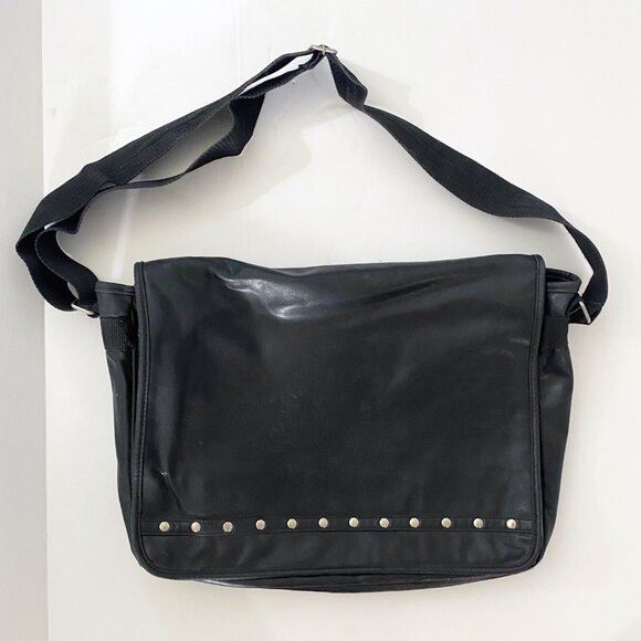 VINTAGE BAD BADTZ MARU HELLO KITTY SANRIO BLACK SHOULDER CROSSBODY BAG BRIEFCASE - Picture 2 of 15